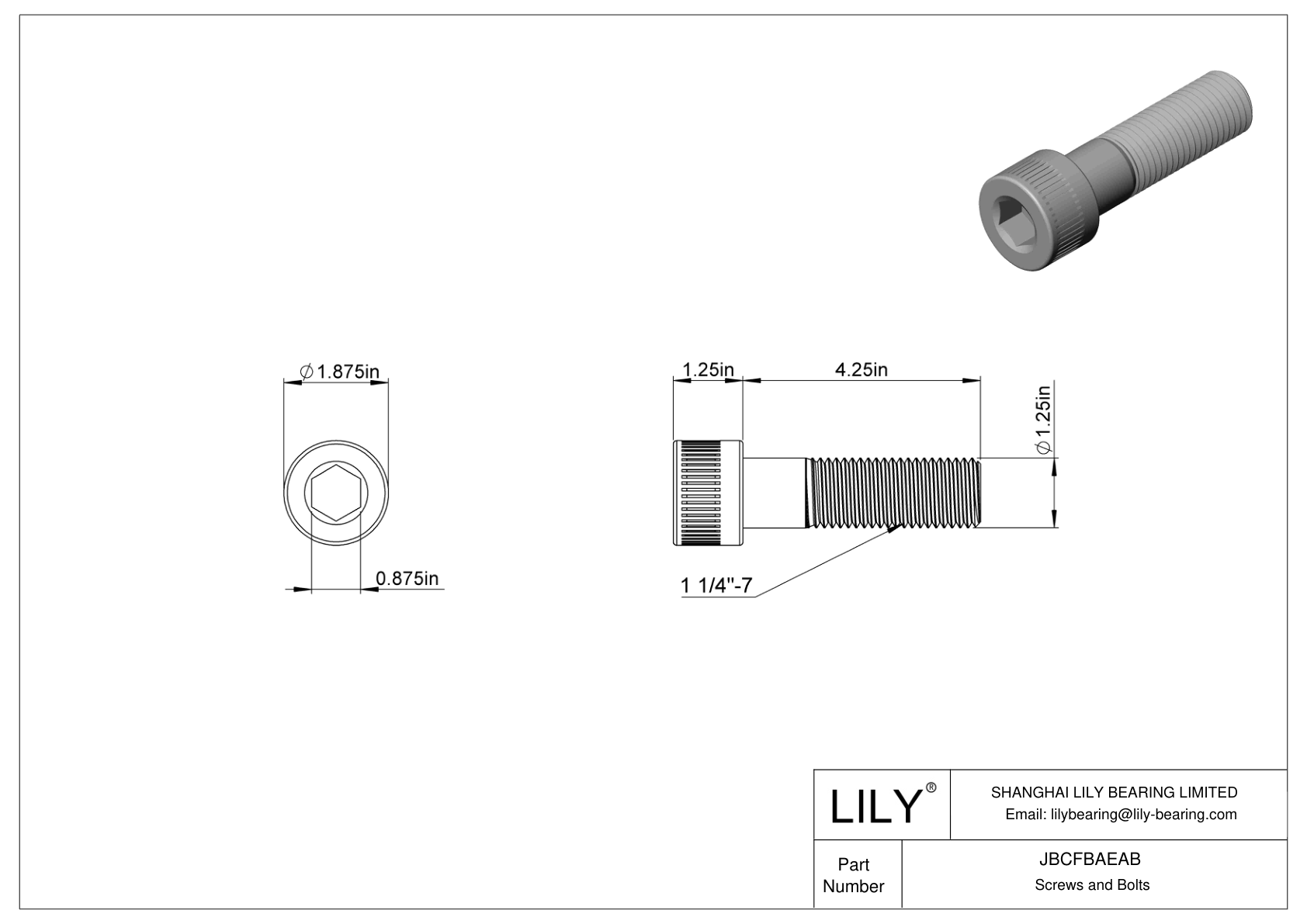 JBCFBAEAB Tornillos de cabeza cilíndrica de acero aleado cad drawing