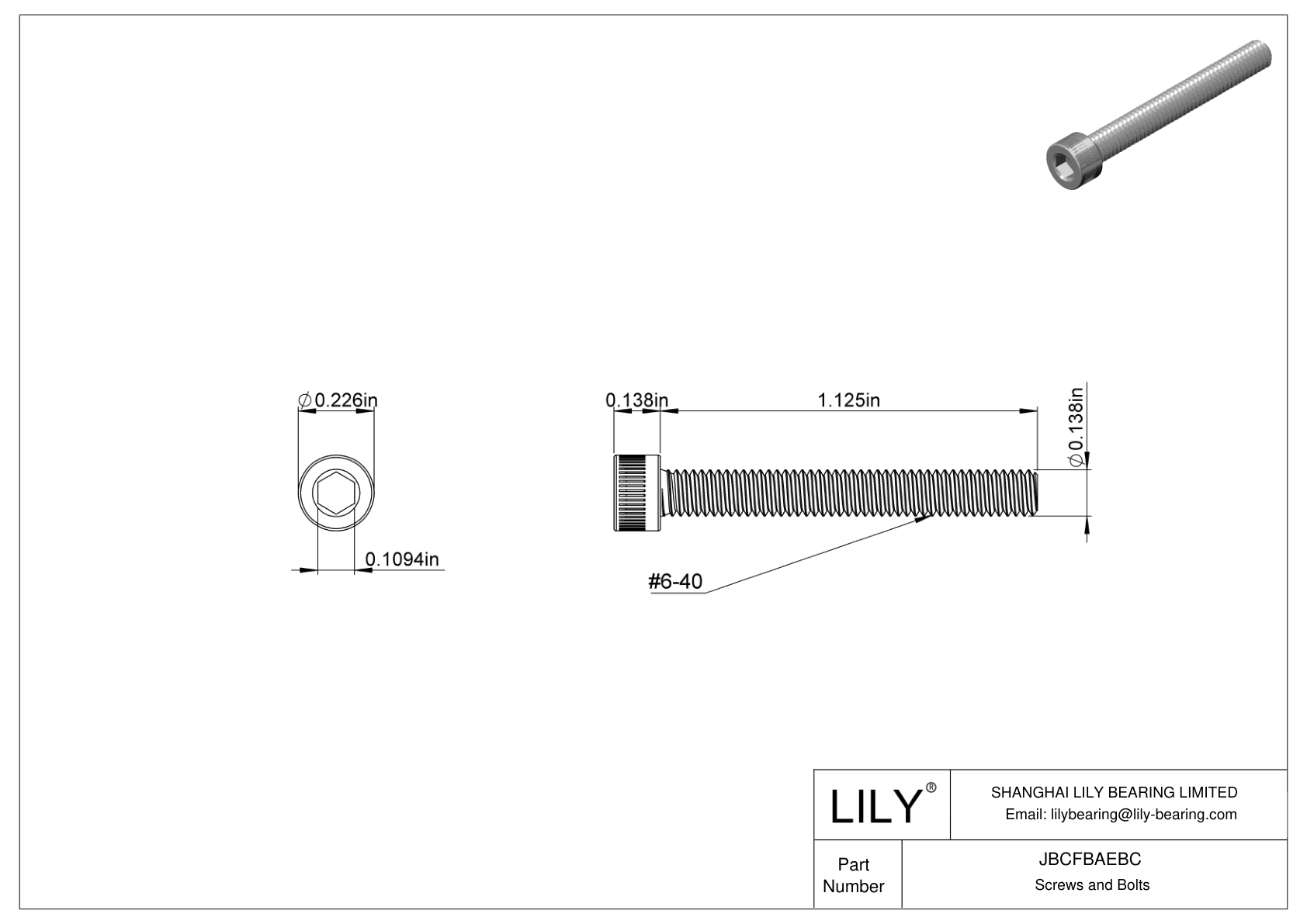 JBCFBAEBC 合金钢内六角螺钉 cad drawing