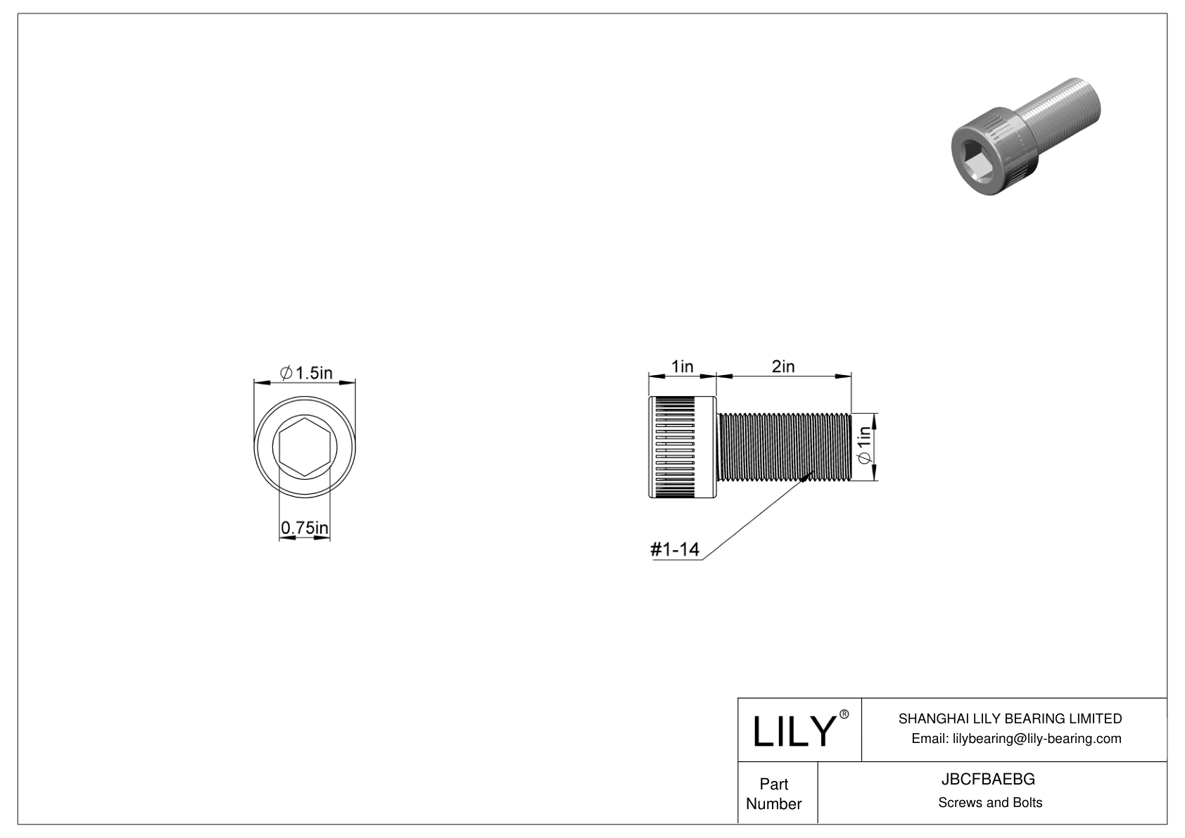 JBCFBAEBG Alloy Steel Socket Head Screws cad drawing