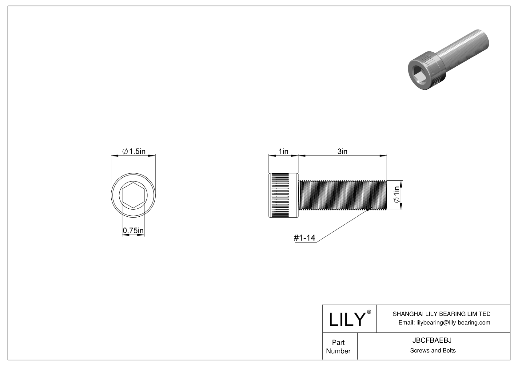 JBCFBAEBJ Tornillos de cabeza cilíndrica de acero aleado cad drawing