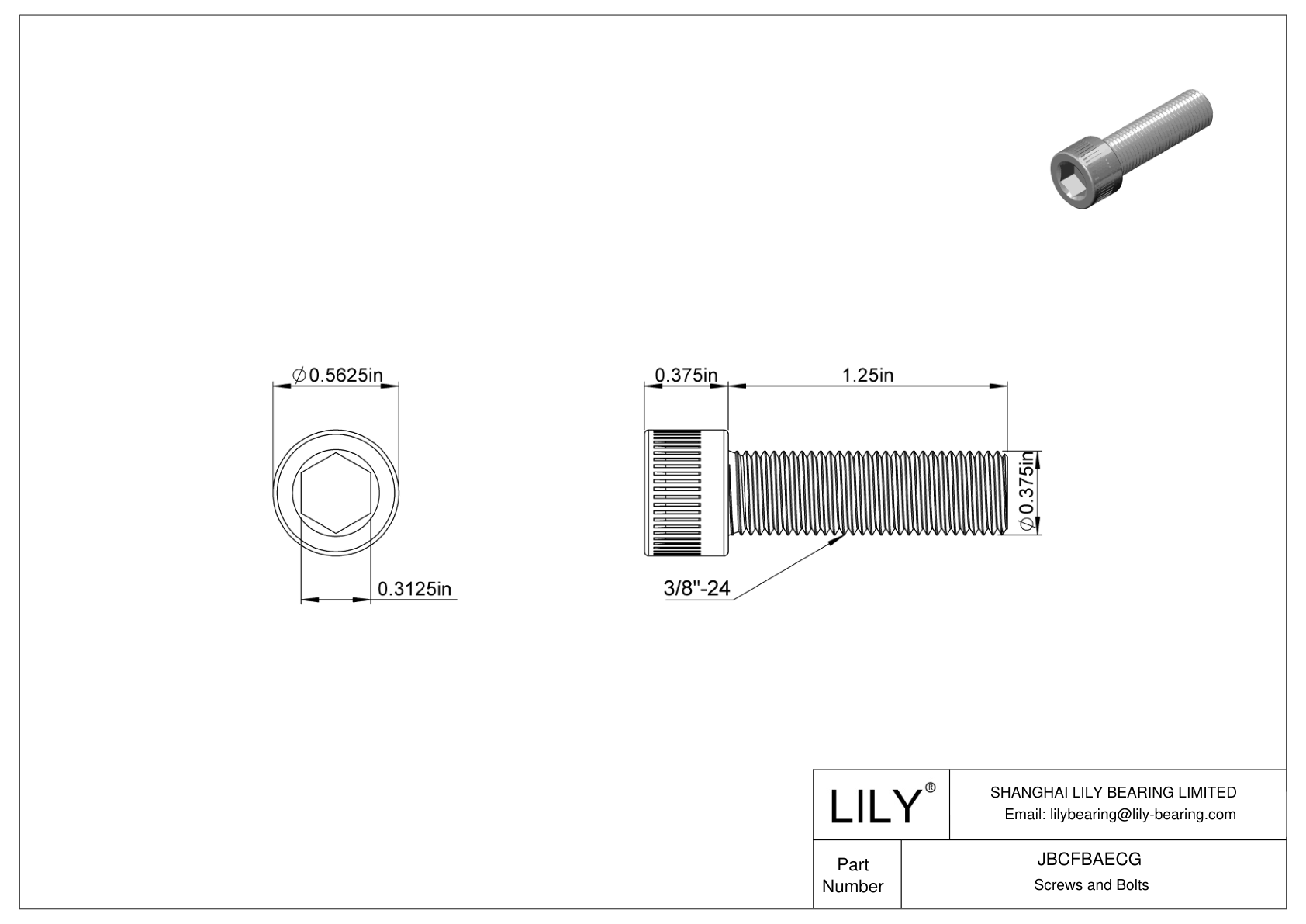 JBCFBAECG 合金钢内六角螺钉 cad drawing