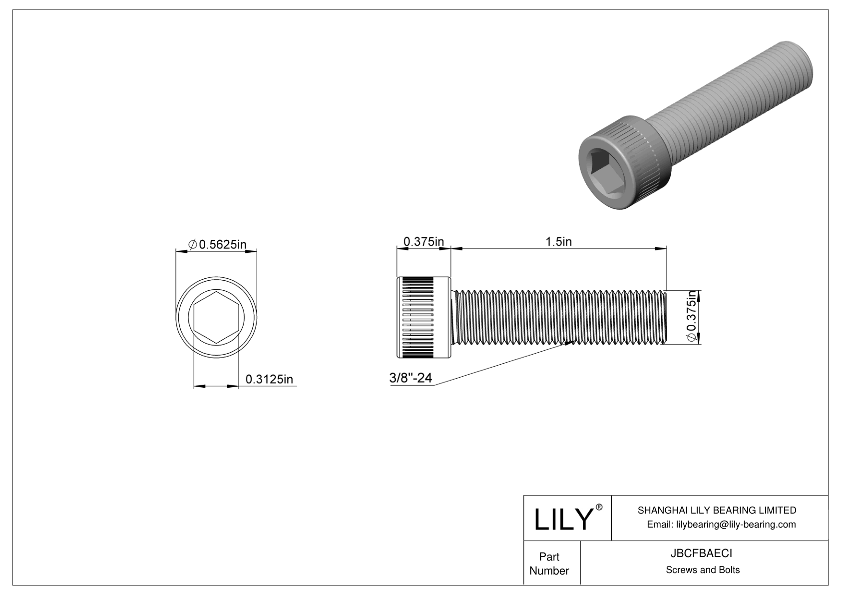 JBCFBAECI 合金钢内六角螺钉 cad drawing