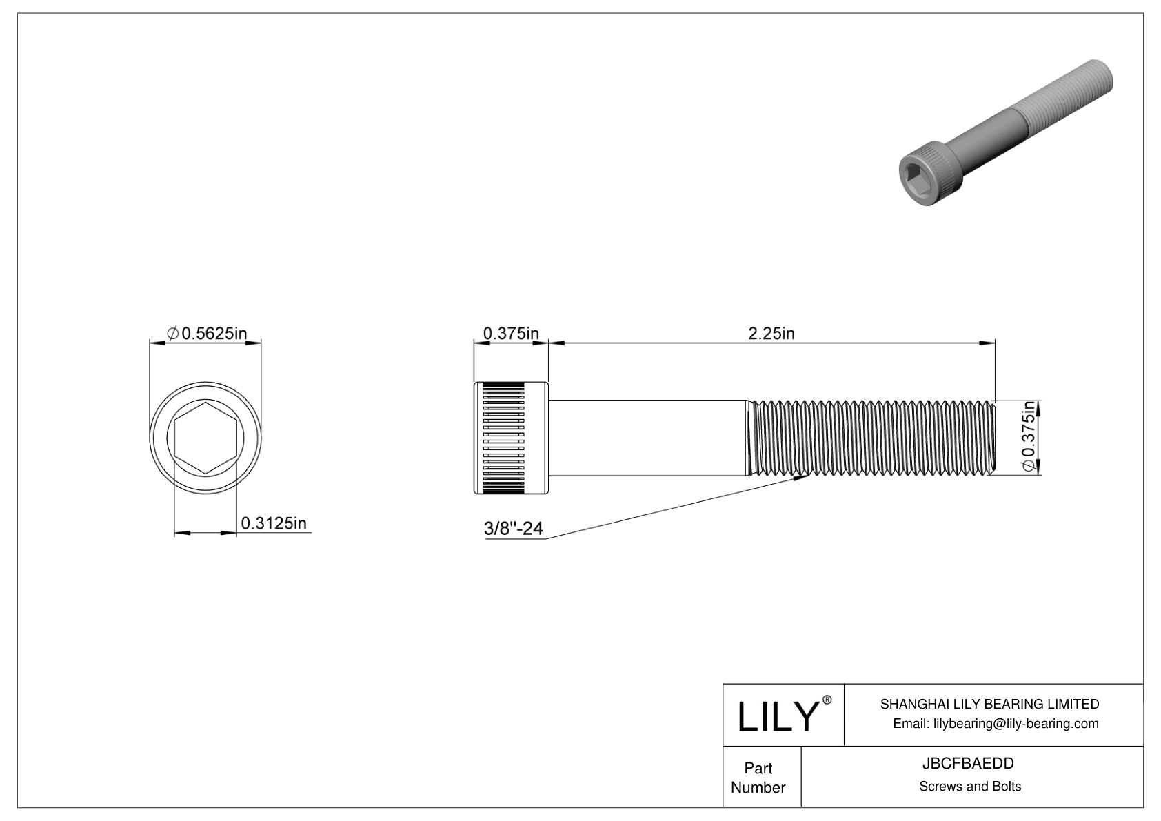 JBCFBAEDD 合金钢内六角螺钉 cad drawing