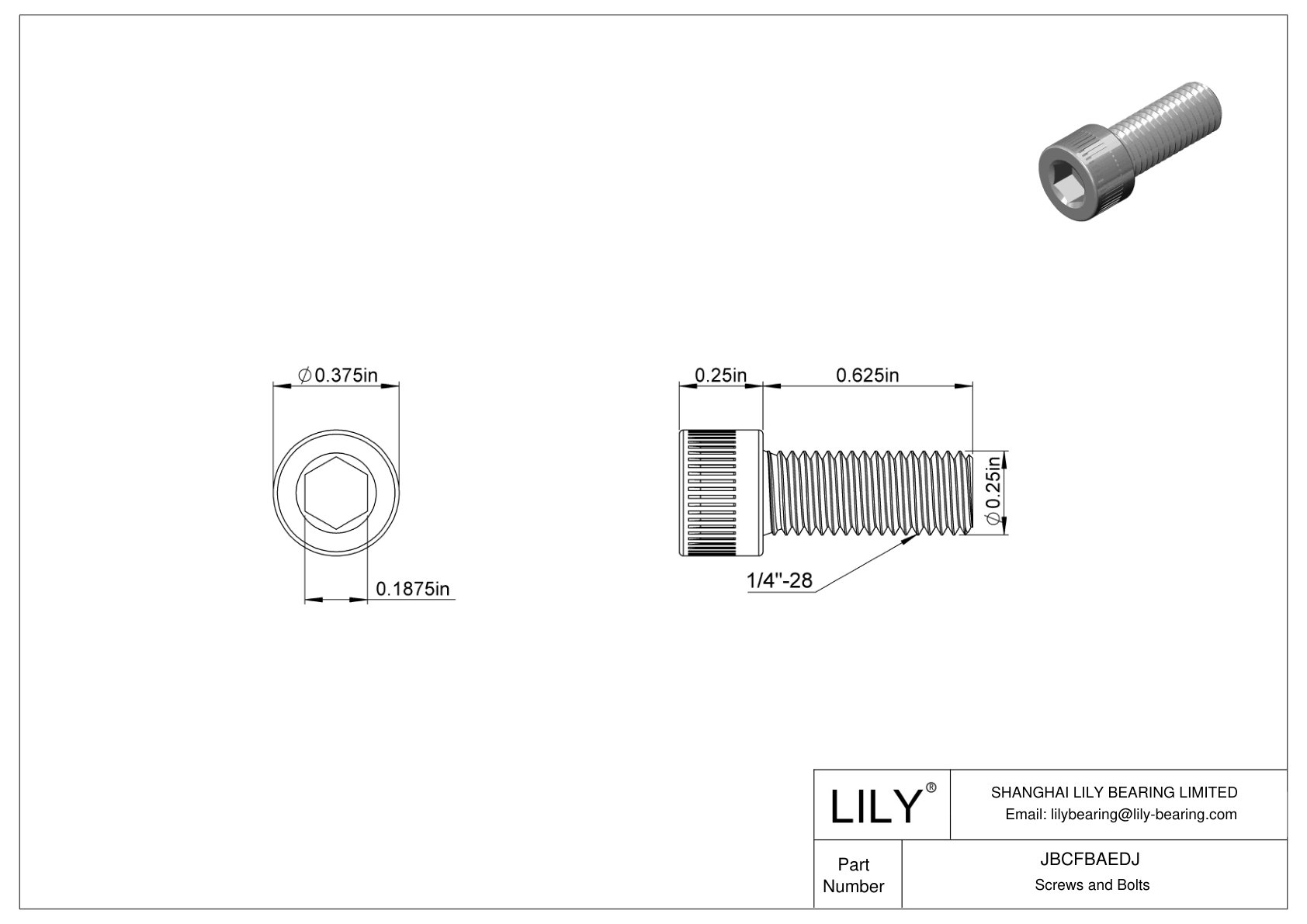 JBCFBAEDJ Tornillos de cabeza cilíndrica de acero aleado cad drawing