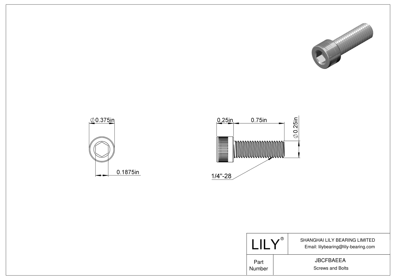 JBCFBAEEA Tornillos de cabeza cilíndrica de acero aleado cad drawing