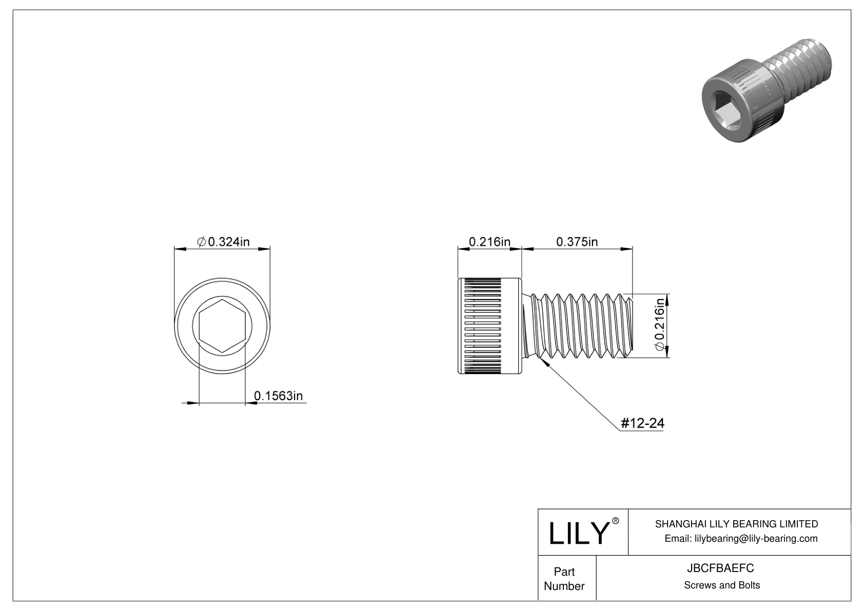 JBCFBAEFC Tornillos de cabeza cilíndrica de acero aleado cad drawing