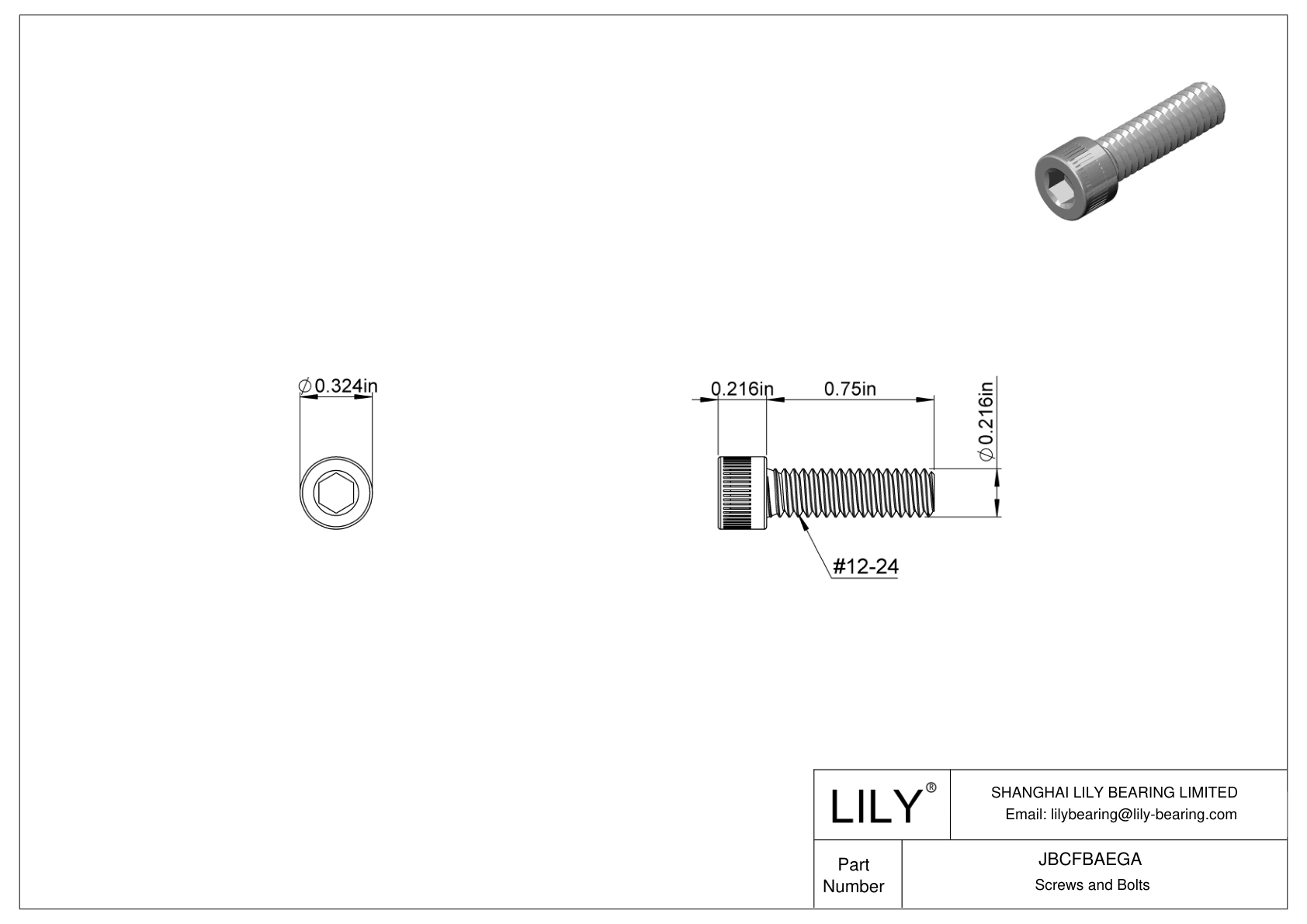 JBCFBAEGA Tornillos de cabeza cilíndrica de acero aleado cad drawing