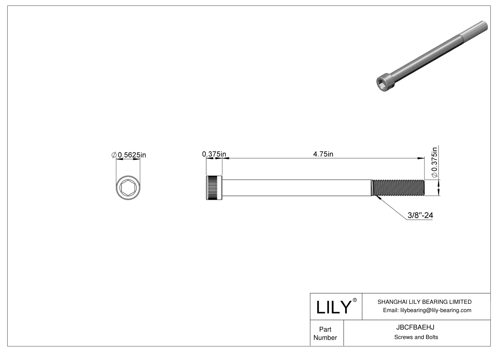 JBCFBAEHJ Tornillos de cabeza cilíndrica de acero aleado cad drawing