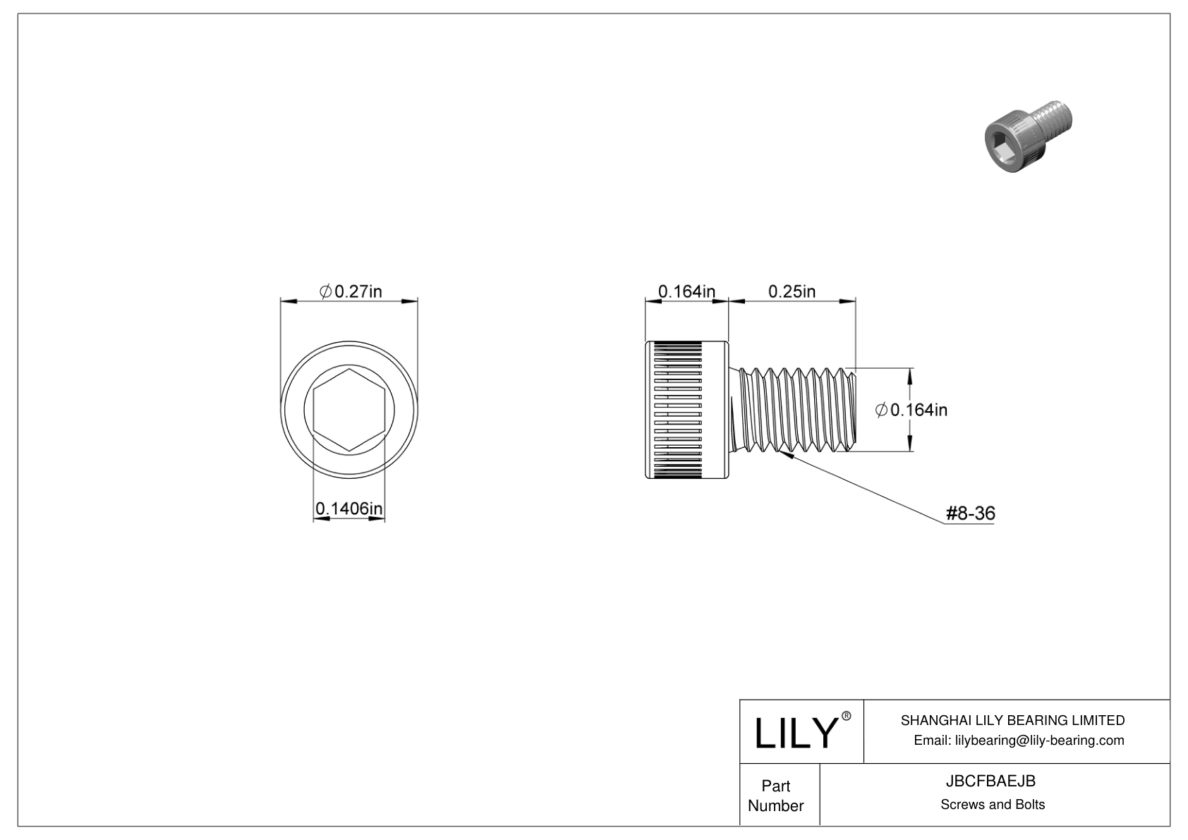 JBCFBAEJB Tornillos de cabeza cilíndrica de acero aleado cad drawing