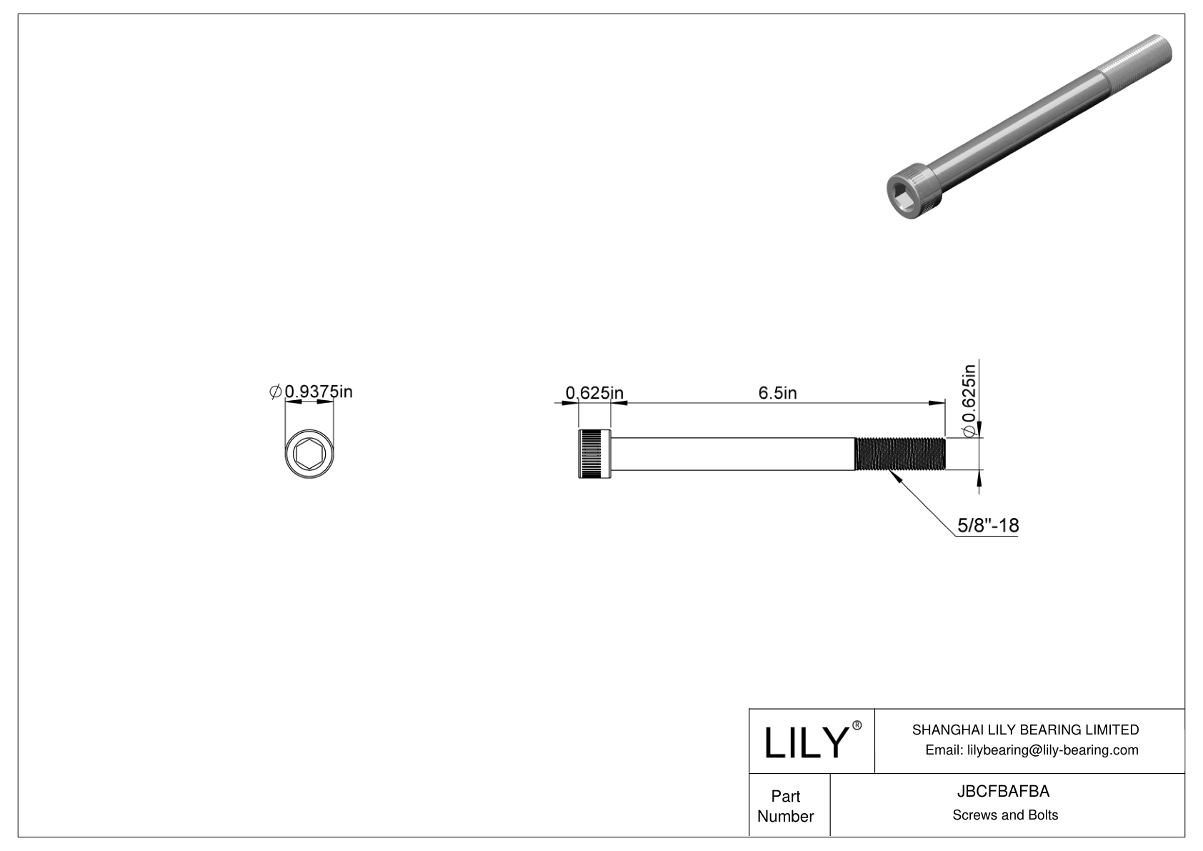 JBCFBAFBA Tornillos de cabeza cilíndrica de acero aleado cad drawing