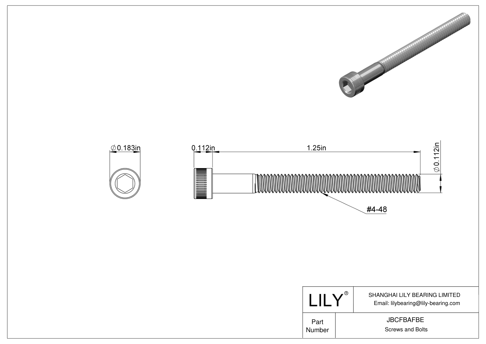 JBCFBAFBE Tornillos de cabeza cilíndrica de acero aleado cad drawing