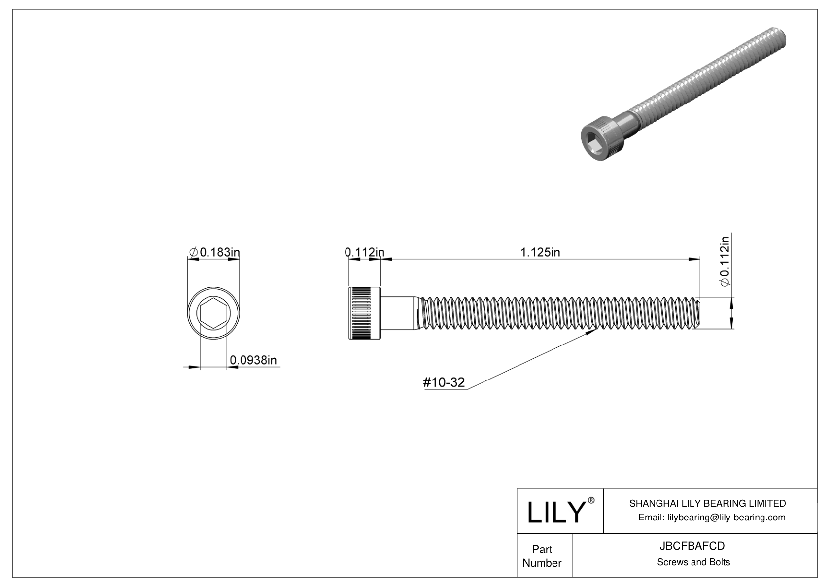 JBCFBAFCD Tornillos de cabeza cilíndrica de acero aleado cad drawing