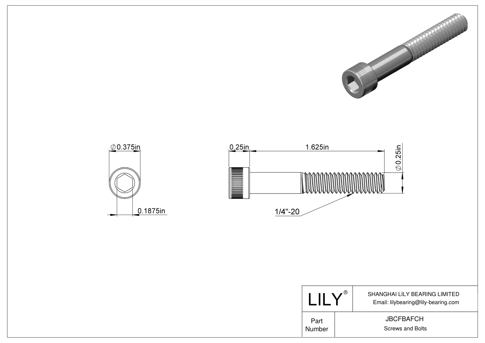 JBCFBAFCH 合金钢内六角螺钉 cad drawing