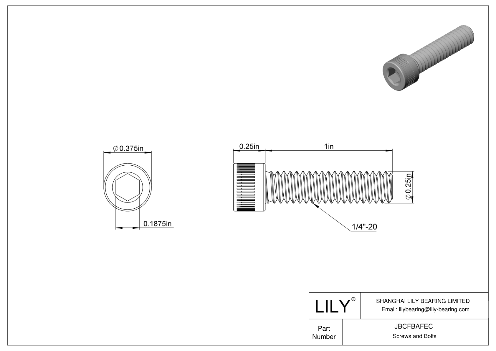 JBCFBAFEC Tornillos de cabeza cilíndrica de acero aleado cad drawing