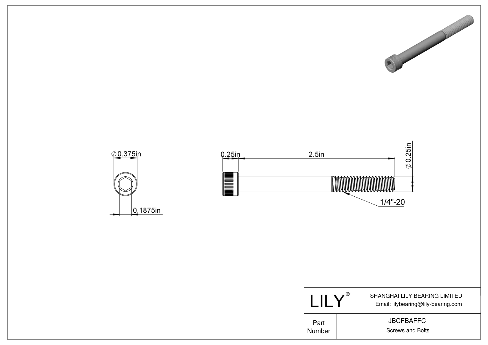 JBCFBAFFC 合金钢内六角螺钉 cad drawing