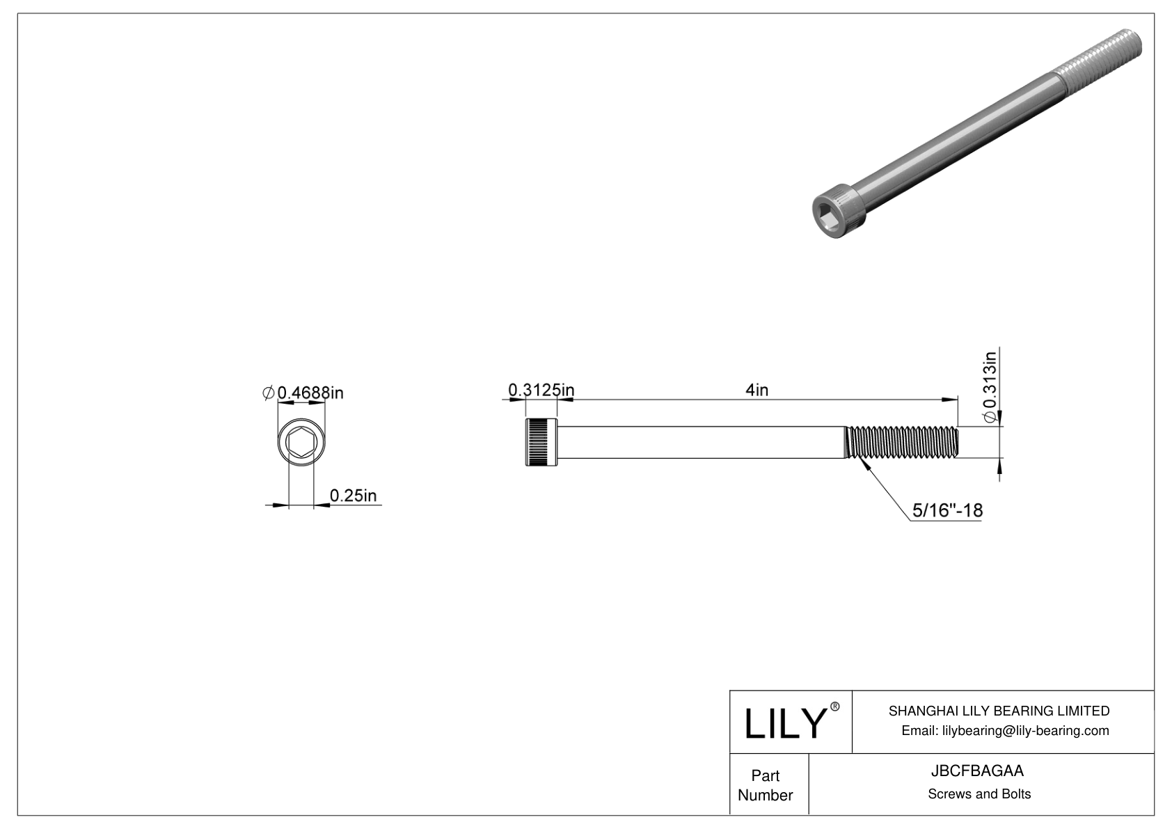 JBCFBAGAA Tornillos de cabeza cilíndrica de acero aleado cad drawing