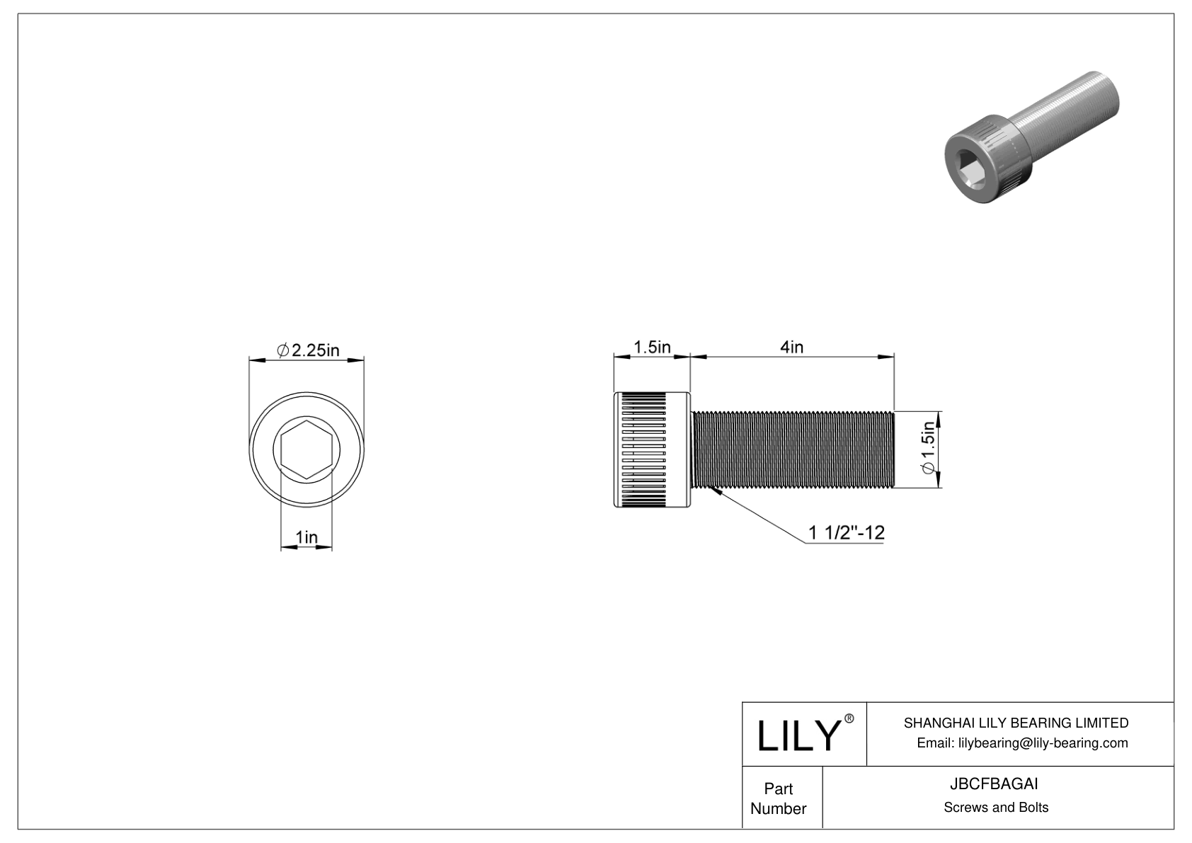 JBCFBAGAI 合金钢内六角螺钉 cad drawing