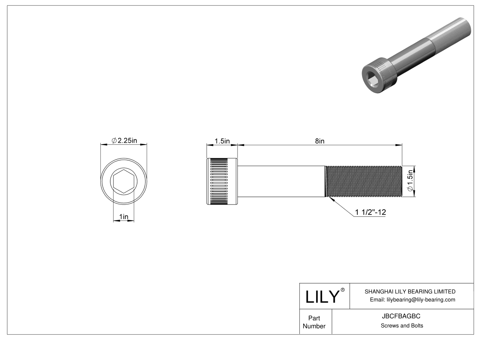 JBCFBAGBC Tornillos de cabeza cilíndrica de acero aleado cad drawing