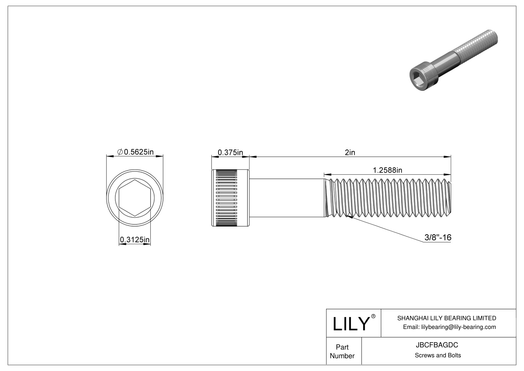 JBCFBAGDC 合金钢内六角螺钉 cad drawing