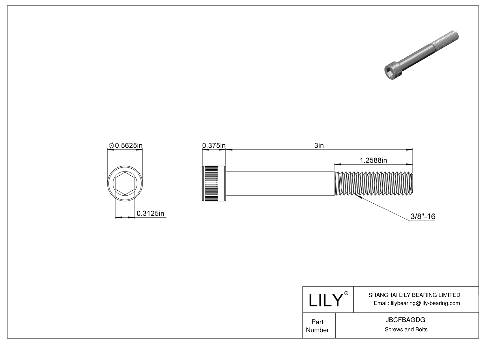 JBCFBAGDG Tornillos de cabeza cilíndrica de acero aleado cad drawing