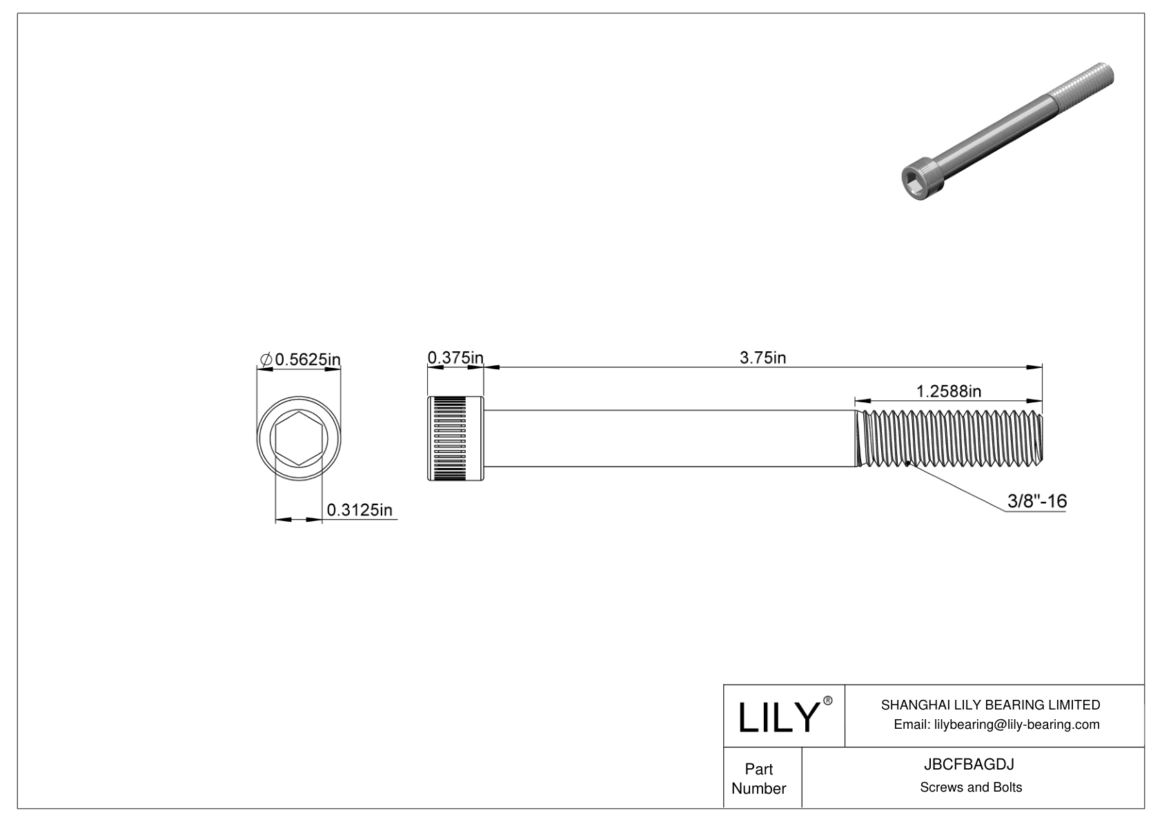 JBCFBAGDJ Tornillos de cabeza cilíndrica de acero aleado cad drawing