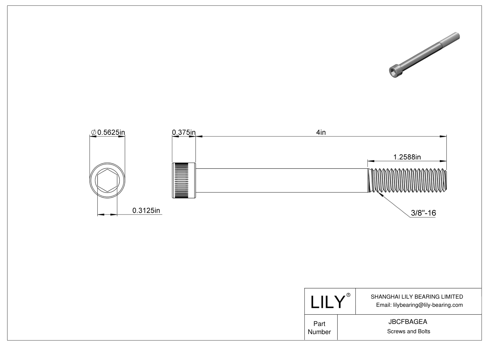 JBCFBAGEA 合金钢内六角螺钉 cad drawing