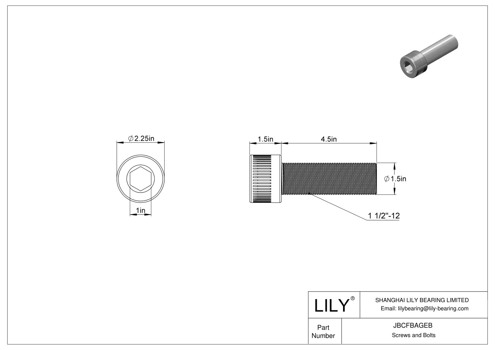 JBCFBAGEB 合金钢内六角螺钉 cad drawing