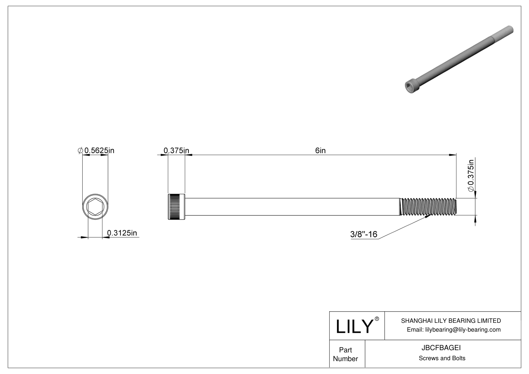 JBCFBAGEI 合金钢内六角螺钉 cad drawing