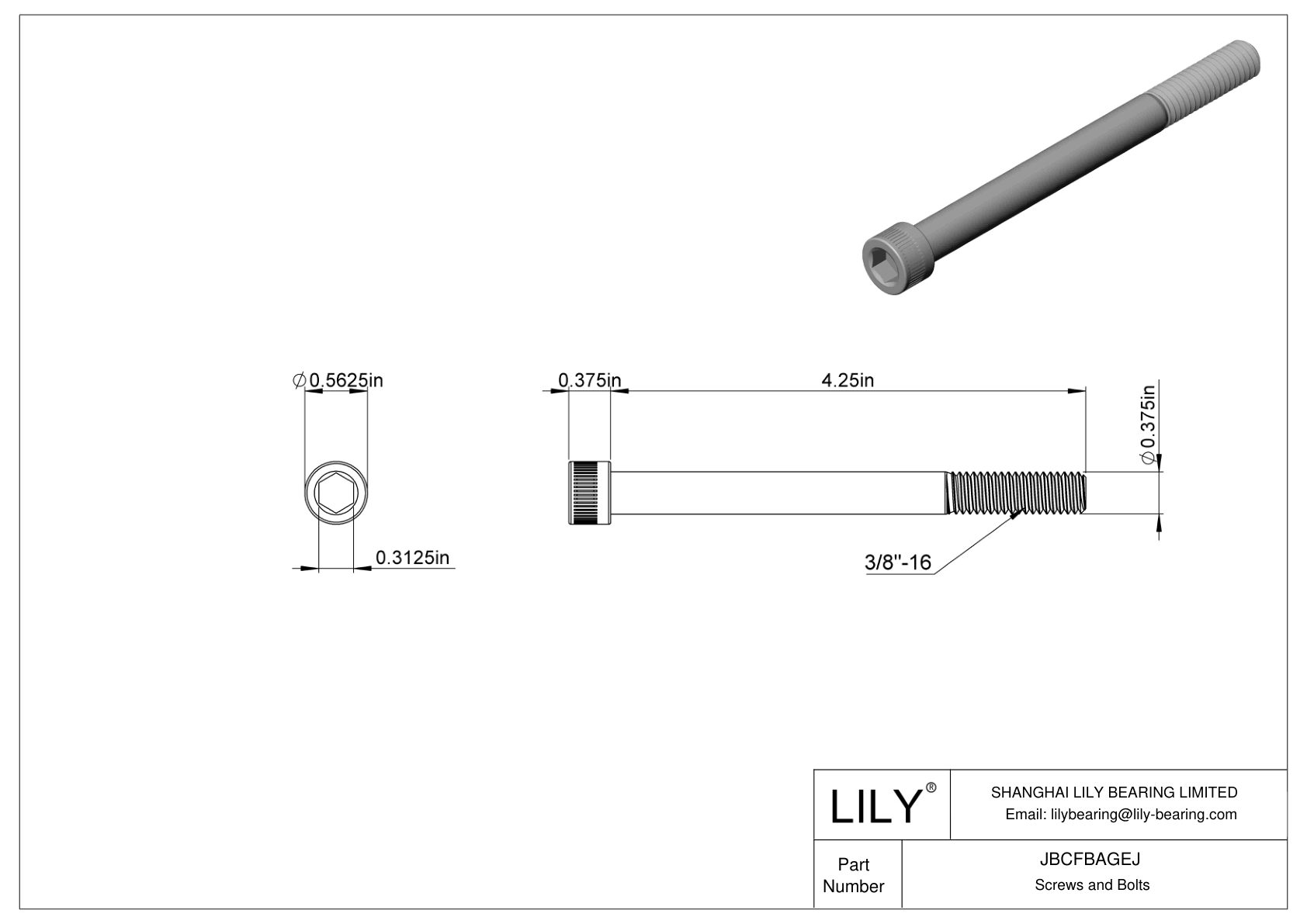 JBCFBAGEJ 合金钢内六角螺钉 cad drawing