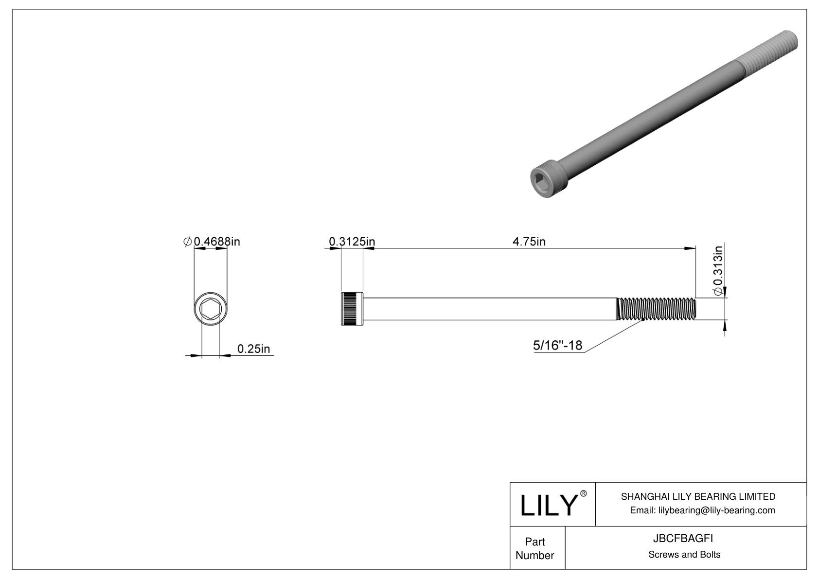 JBCFBAGFI 合金钢内六角螺钉 cad drawing