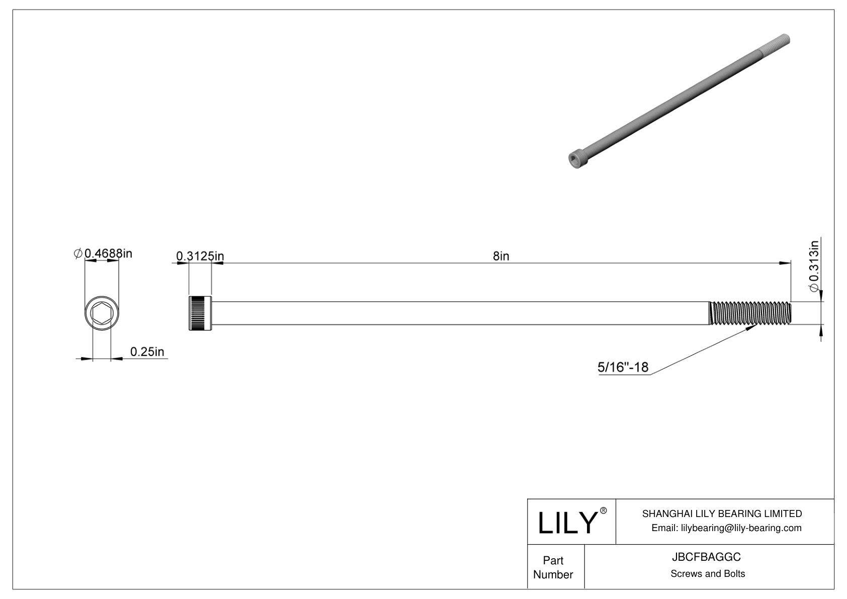 JBCFBAGGC Tornillos de cabeza cilíndrica de acero aleado cad drawing