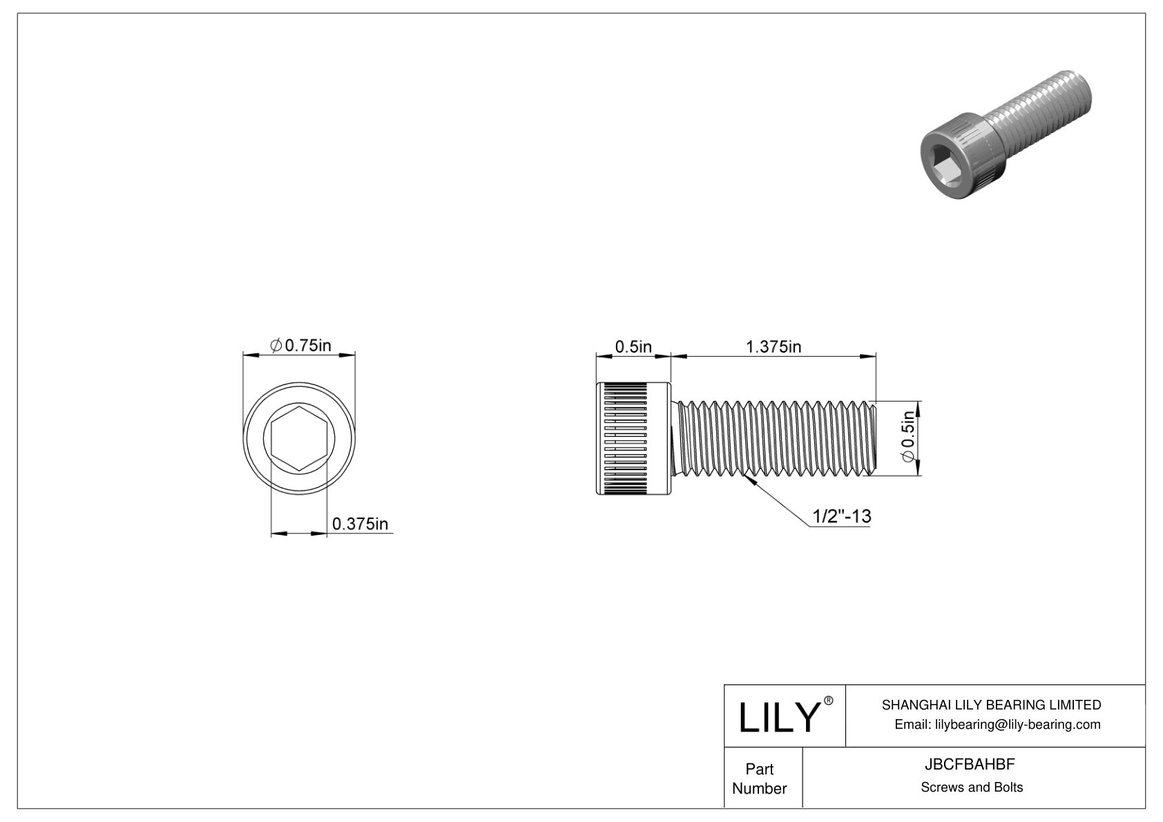 JBCFBAHBF 合金钢内六角螺钉 cad drawing