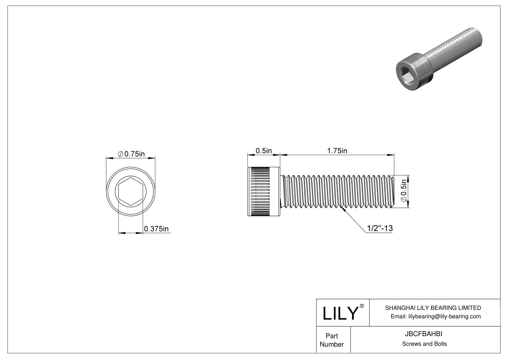 JBCFBAHBI 合金钢内六角螺钉 cad drawing