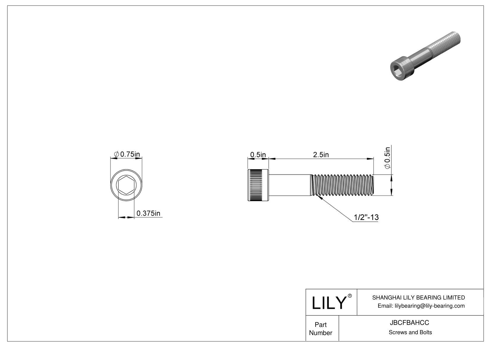 JBCFBAHCC 合金钢内六角螺钉 cad drawing