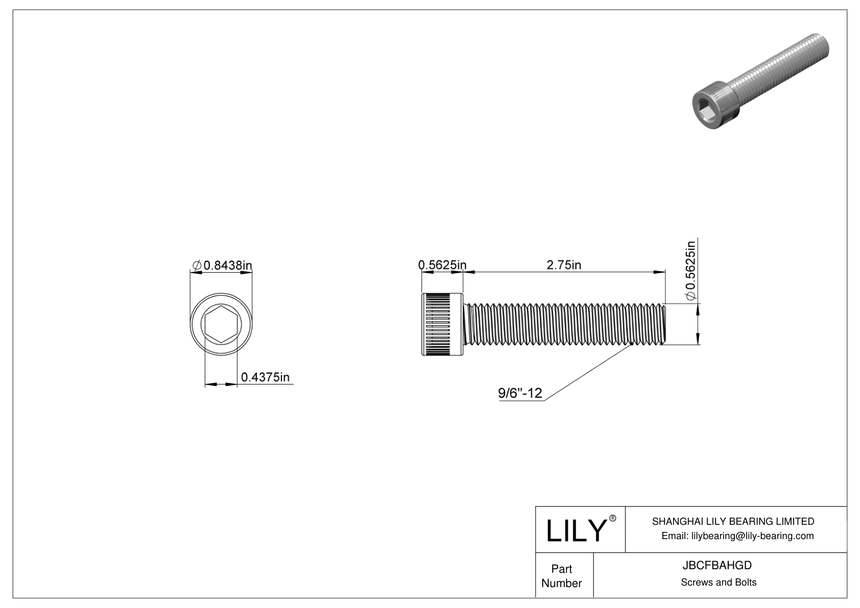 JBCFBAHGD 合金钢内六角螺钉 cad drawing