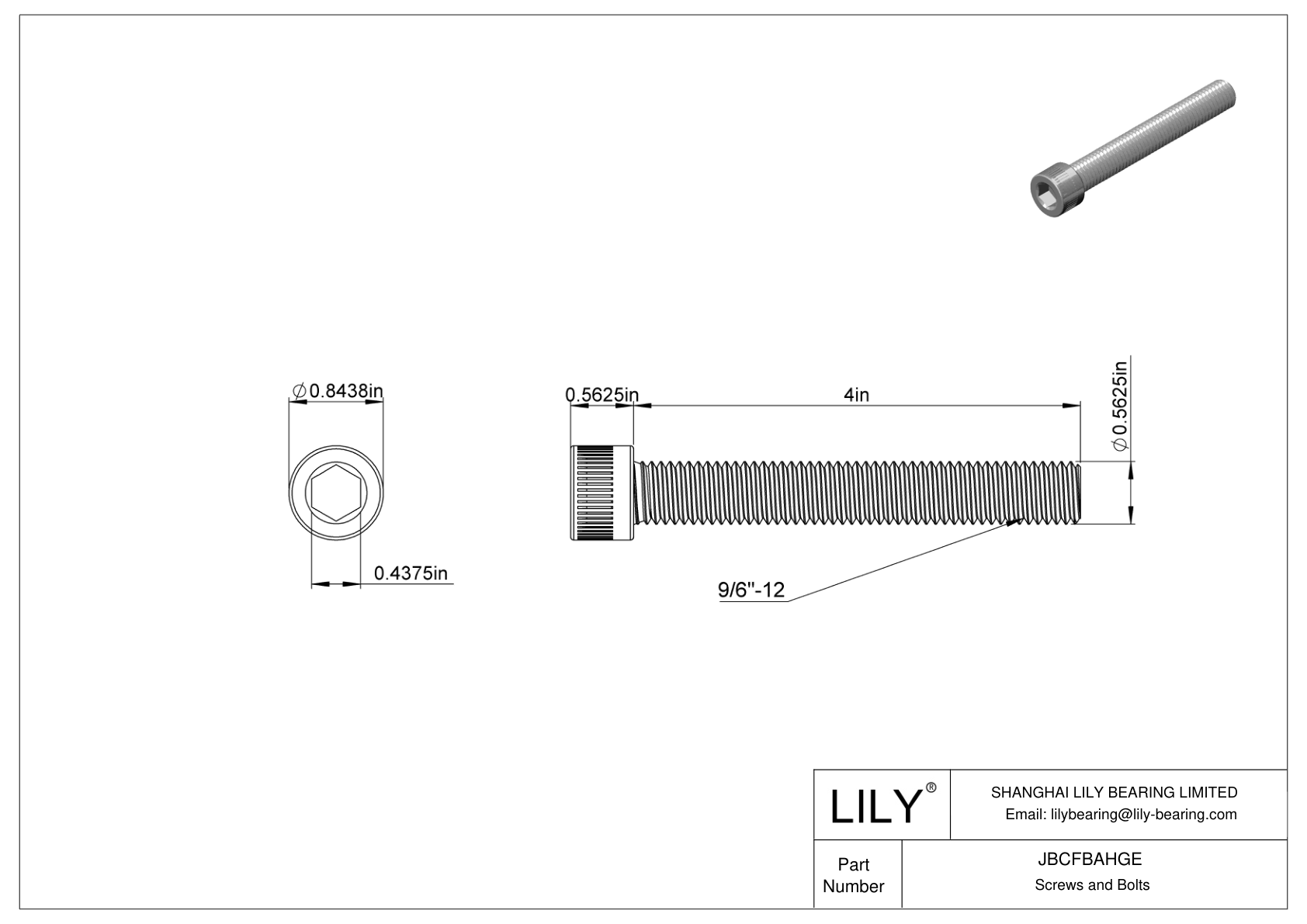 JBCFBAHGE 合金钢内六角螺钉 cad drawing