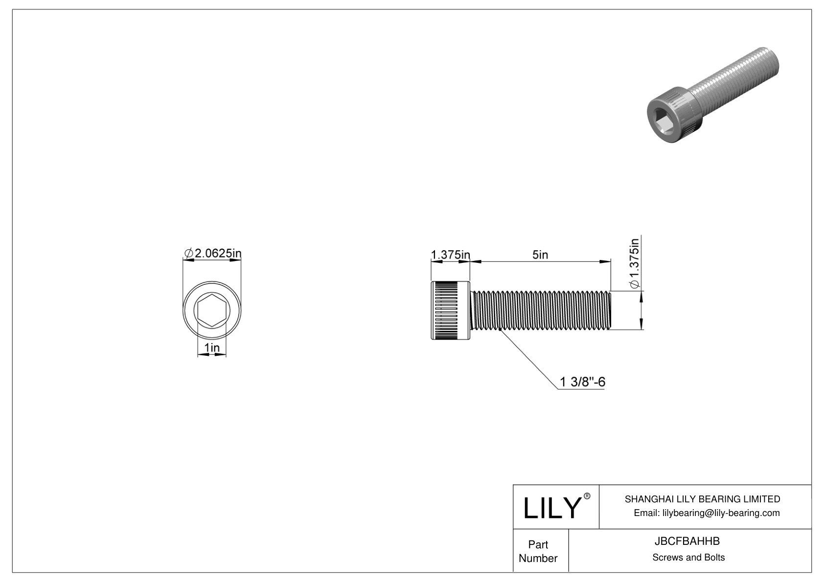 JBCFBAHHB Tornillos de cabeza cilíndrica de acero aleado cad drawing