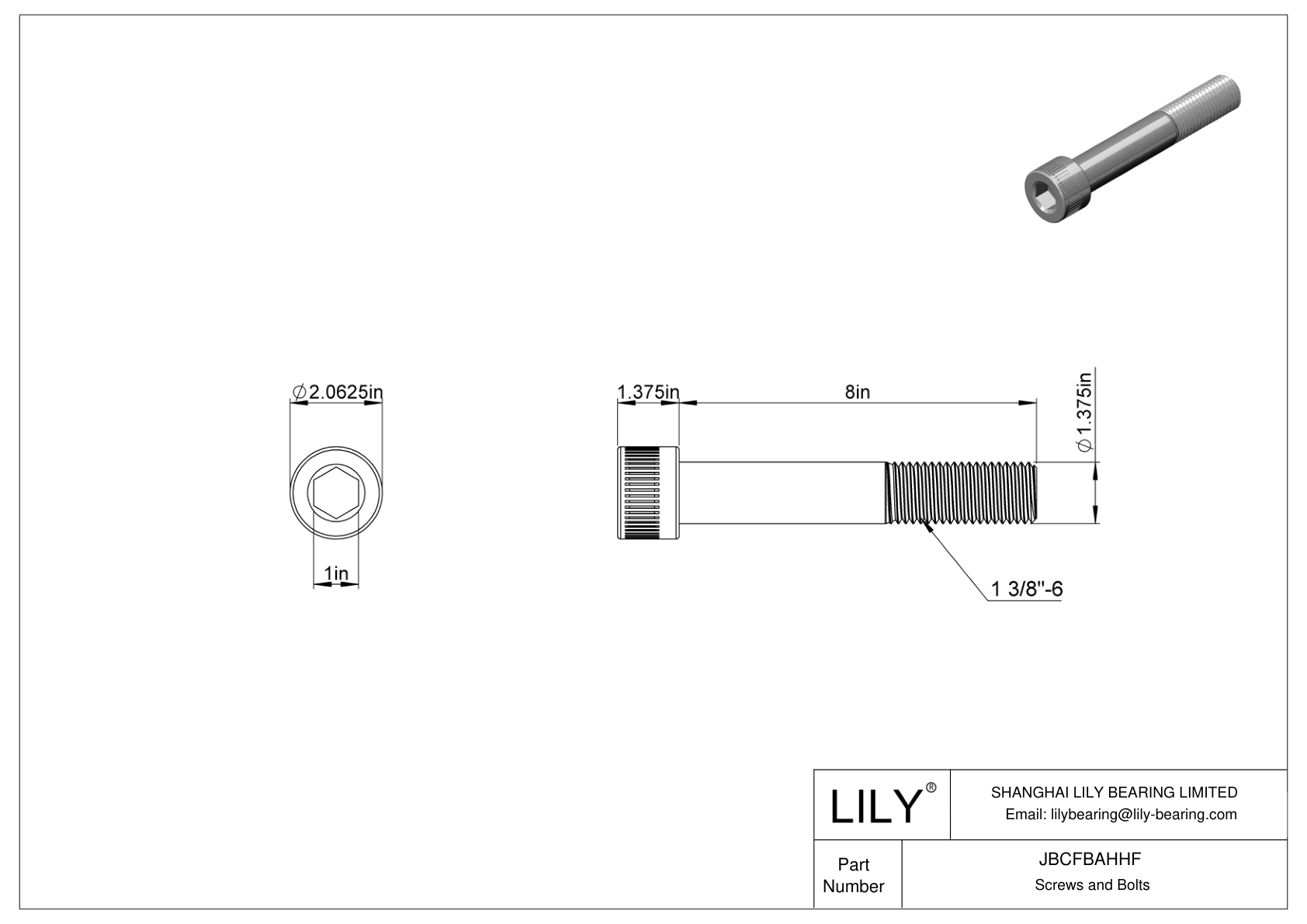 JBCFBAHHF Tornillos de cabeza cilíndrica de acero aleado cad drawing