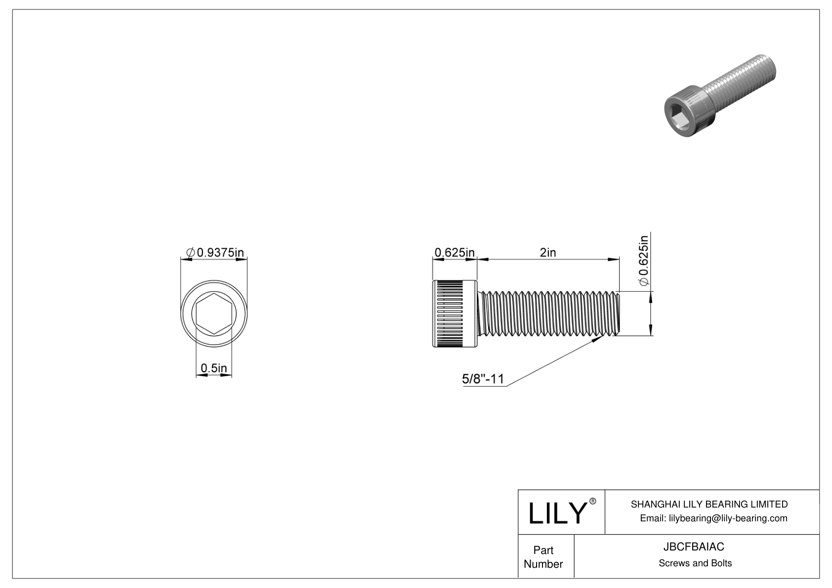 JBCFBAIAC Tornillos de cabeza cilíndrica de acero aleado cad drawing