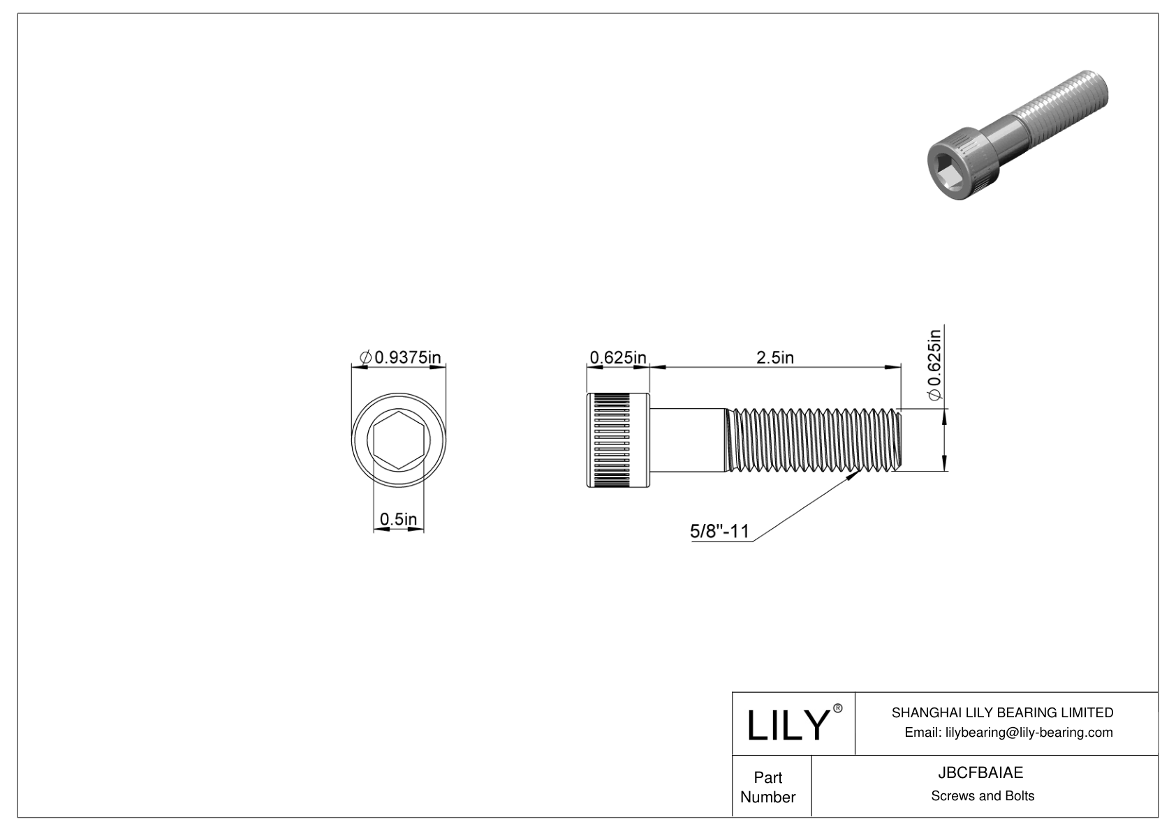 JBCFBAIAE Tornillos de cabeza cilíndrica de acero aleado cad drawing