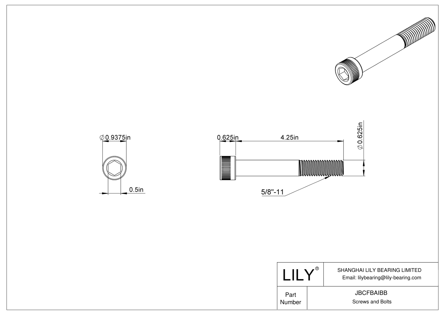 JBCFBAIBB Tornillos de cabeza cilíndrica de acero aleado cad drawing