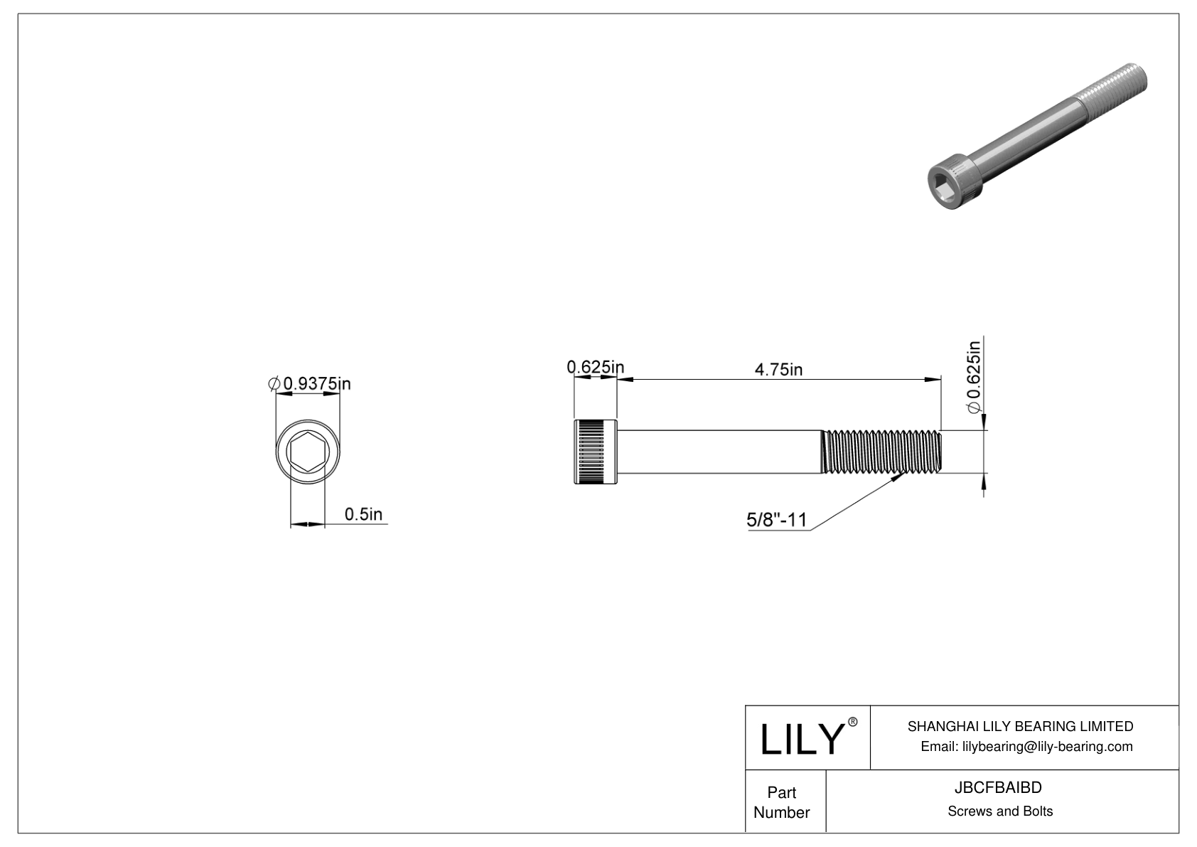 JBCFBAIBD Tornillos de cabeza cilíndrica de acero aleado cad drawing