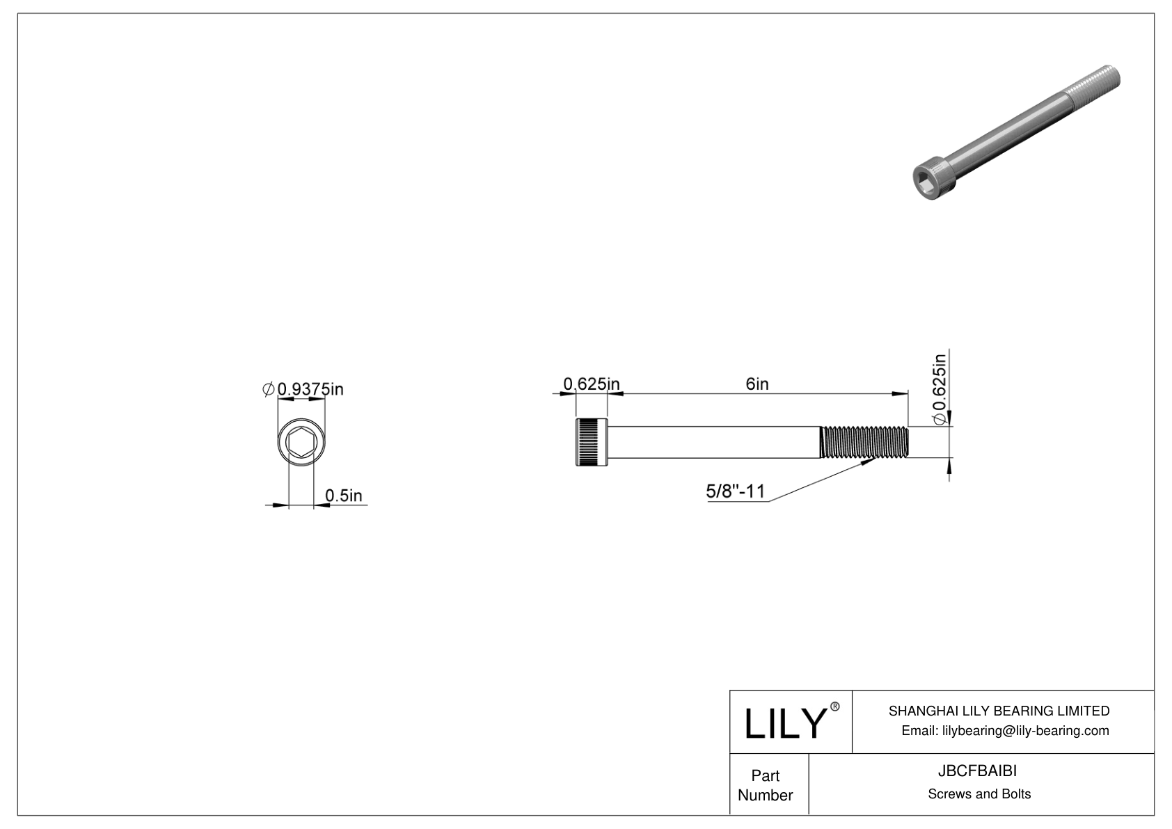 JBCFBAIBI 合金钢内六角螺钉 cad drawing