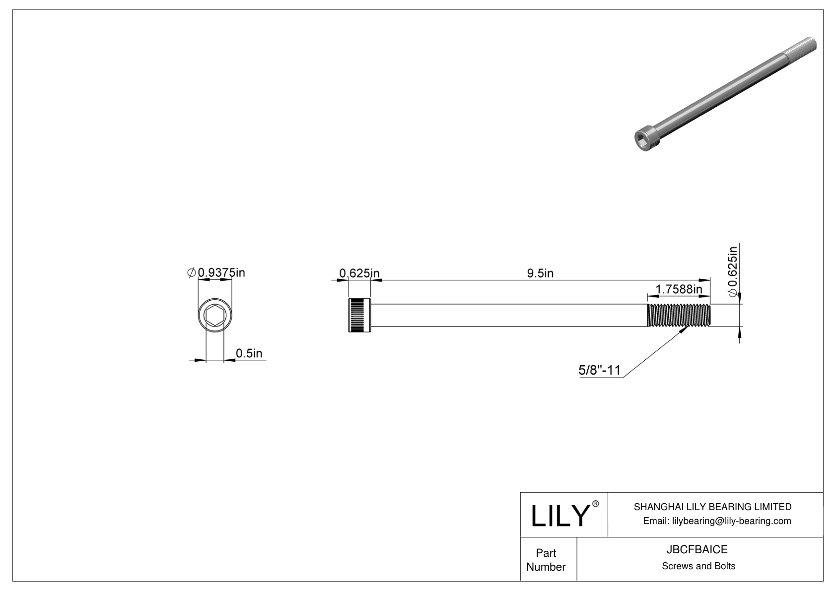 JBCFBAICE Tornillos de cabeza cilíndrica de acero aleado cad drawing