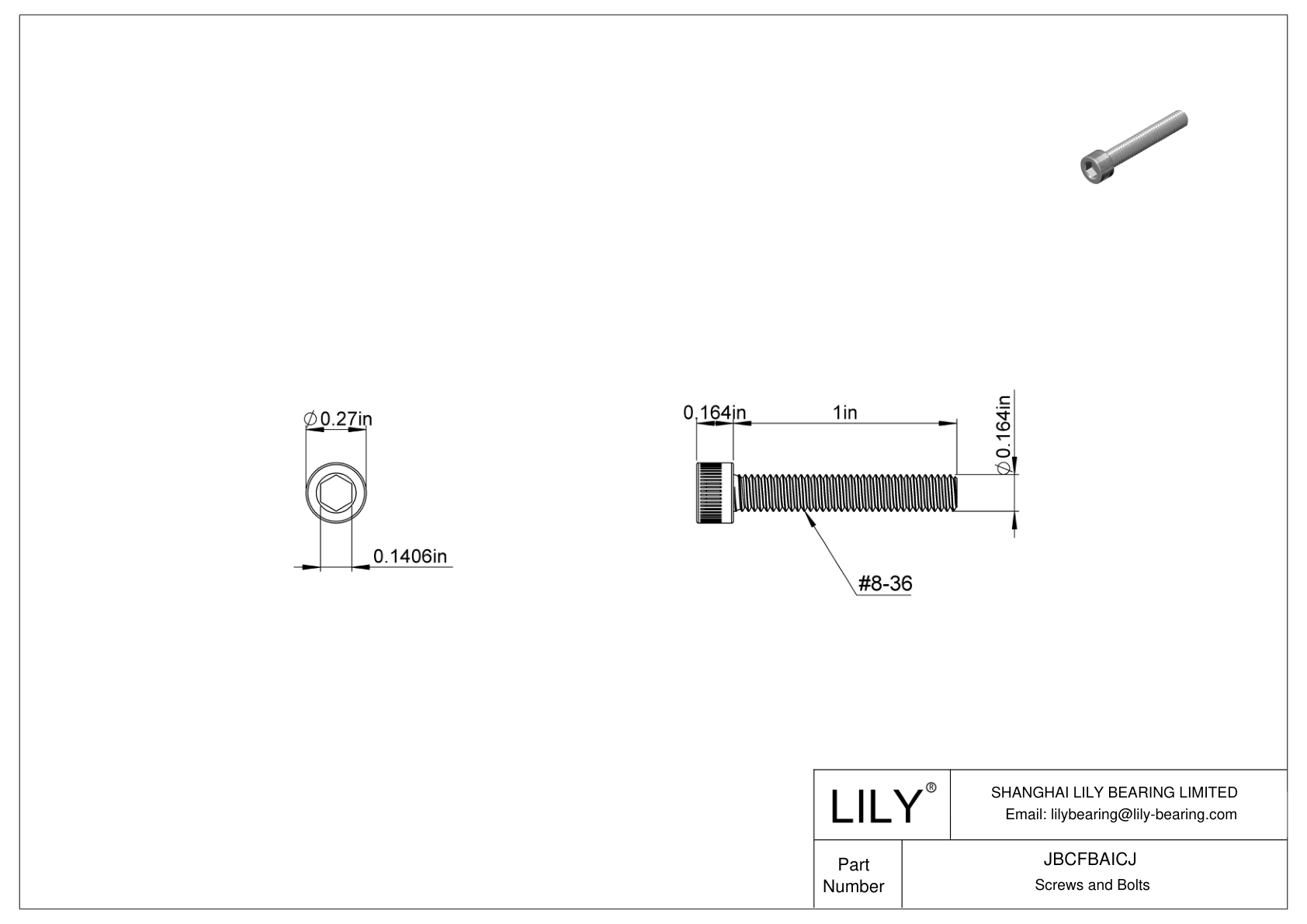 JBCFBAICJ Tornillos de cabeza cilíndrica de acero aleado cad drawing