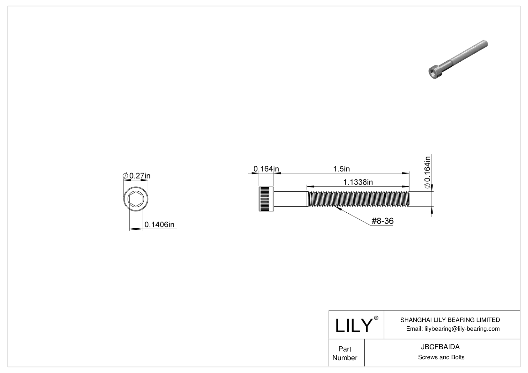 JBCFBAIDA 合金钢内六角螺钉 cad drawing