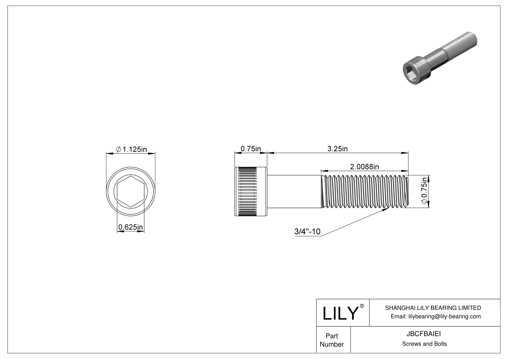 JBCFBAIEI Tornillos de cabeza cilíndrica de acero aleado cad drawing