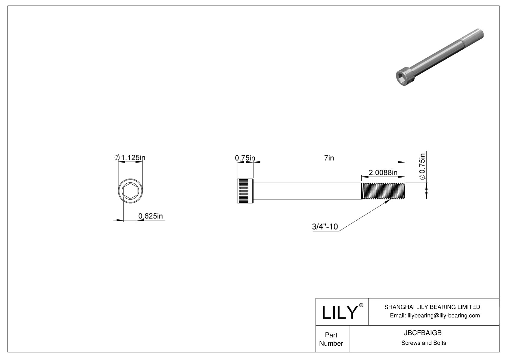 JBCFBAIGB Tornillos de cabeza cilíndrica de acero aleado cad drawing