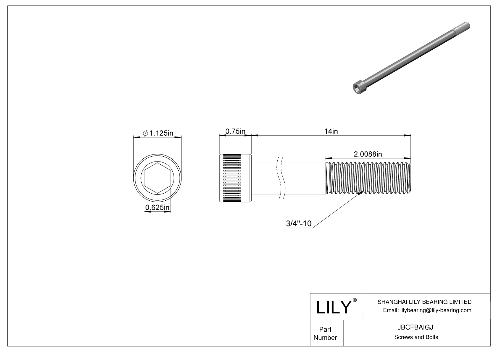 JBCFBAIGJ Tornillos de cabeza cilíndrica de acero aleado cad drawing