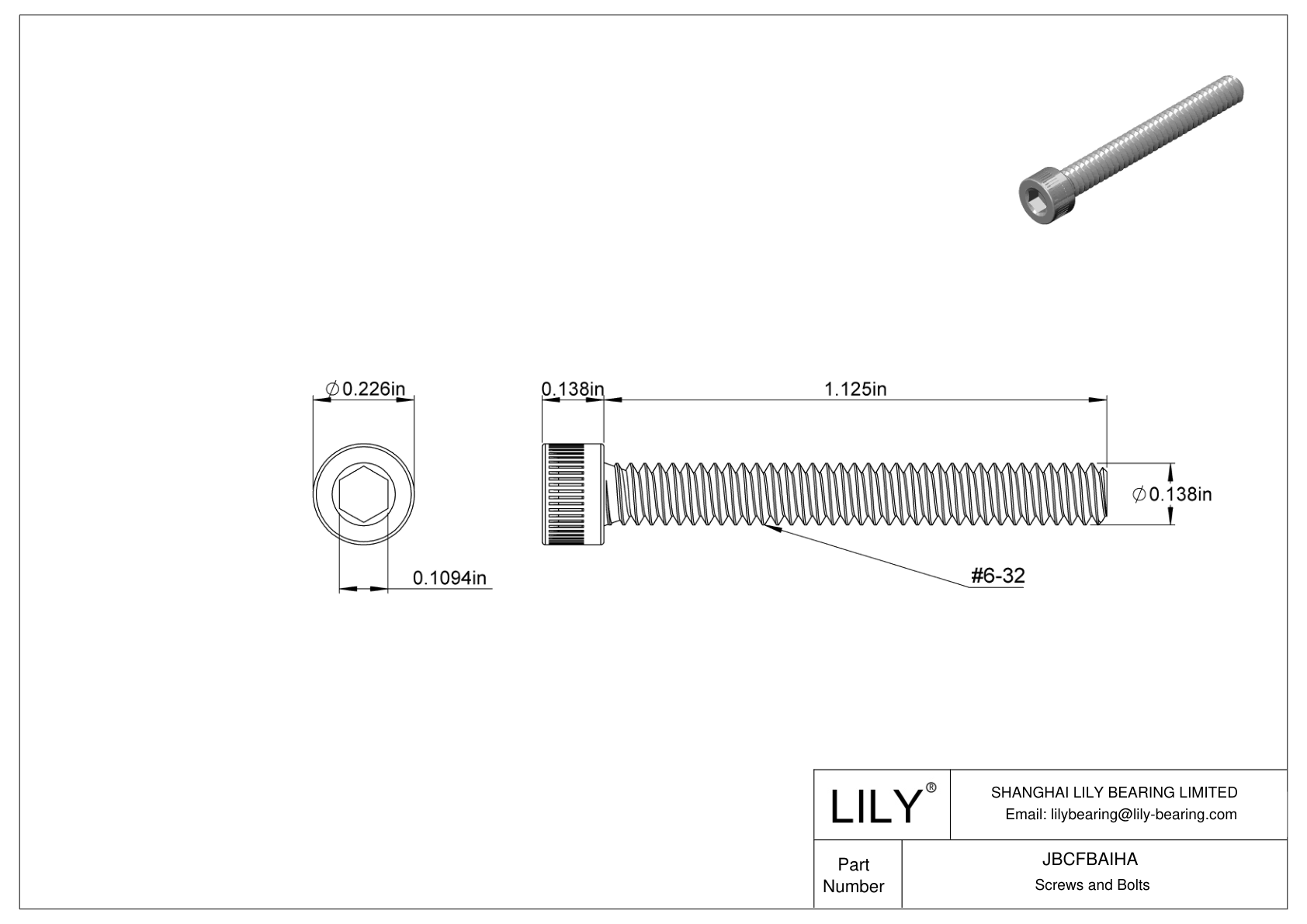 JBCFBAIHA 合金钢内六角螺钉 cad drawing